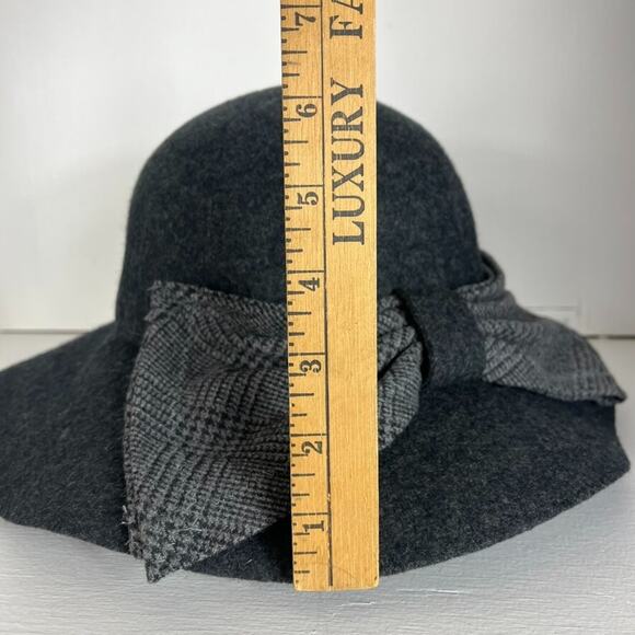 Nordstrom Womens Wool Felt Floppy Hat With Tweed Bow Made Italy Classic OS